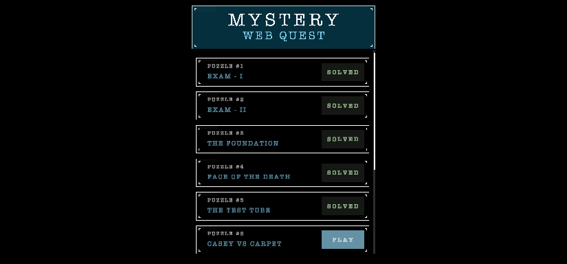 Mystery Web Quest